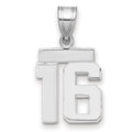 14kw Small Polished Number 16 Charm