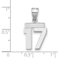 14kw Small Polished Number 17 Charm