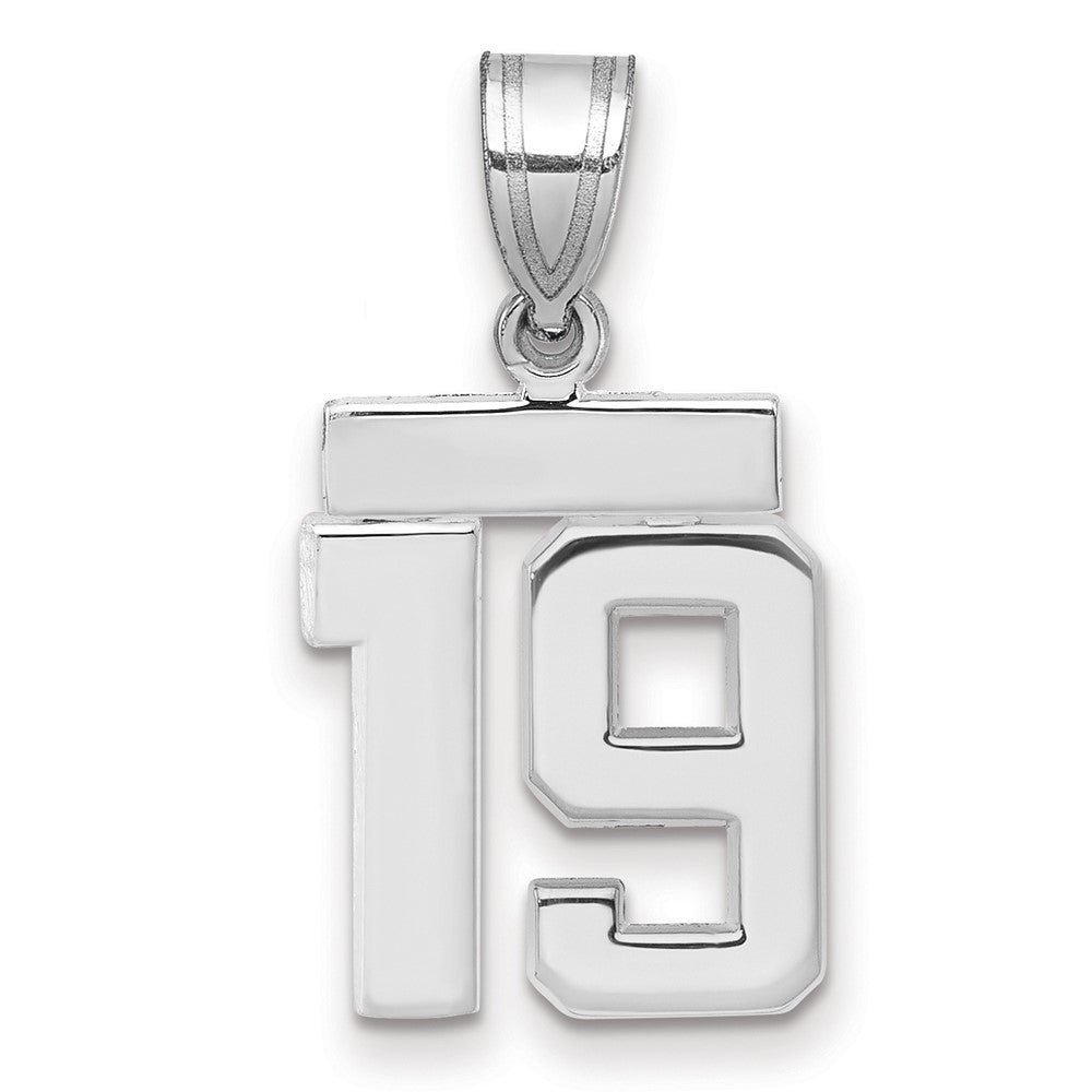 14kw Small Polished Number 19 Charm