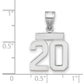 14kw Small Polished Number 20 Charm