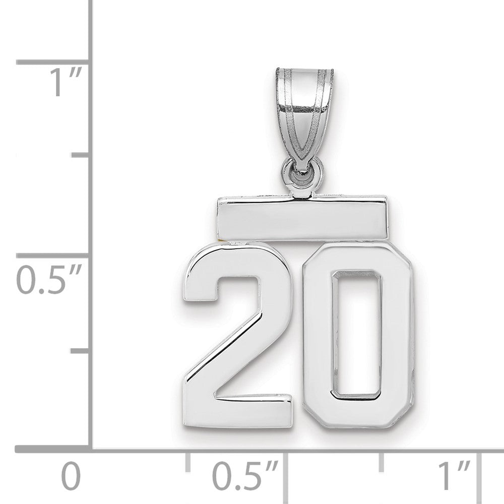 14kw Small Polished Number 20 Charm