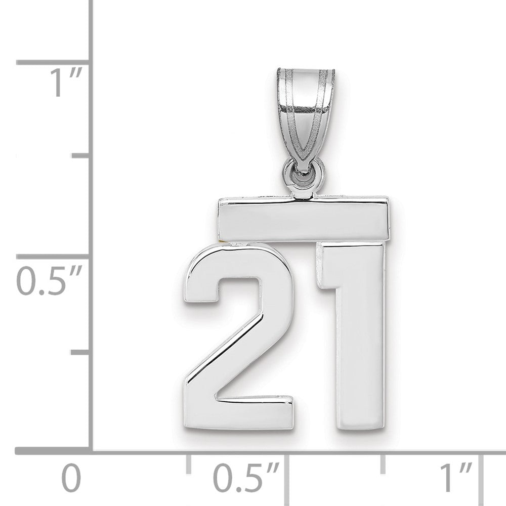 14kw Small Polished Number 21 Charm