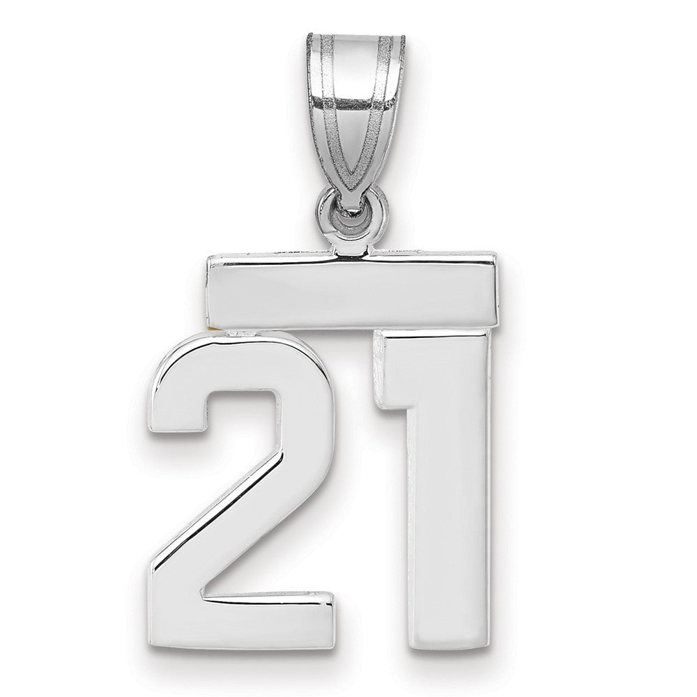 14kw Small Polished Number 21 Charm