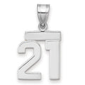 14kw Small Polished Number 21 Charm