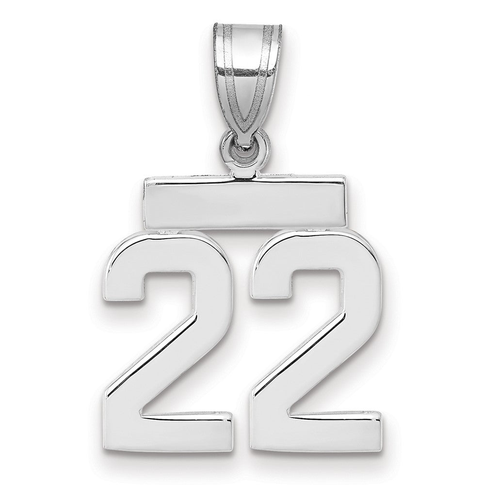 14kw Small Polished Number 22 Charm