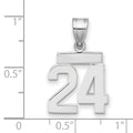 14kw Small Polished Number 24 Charm