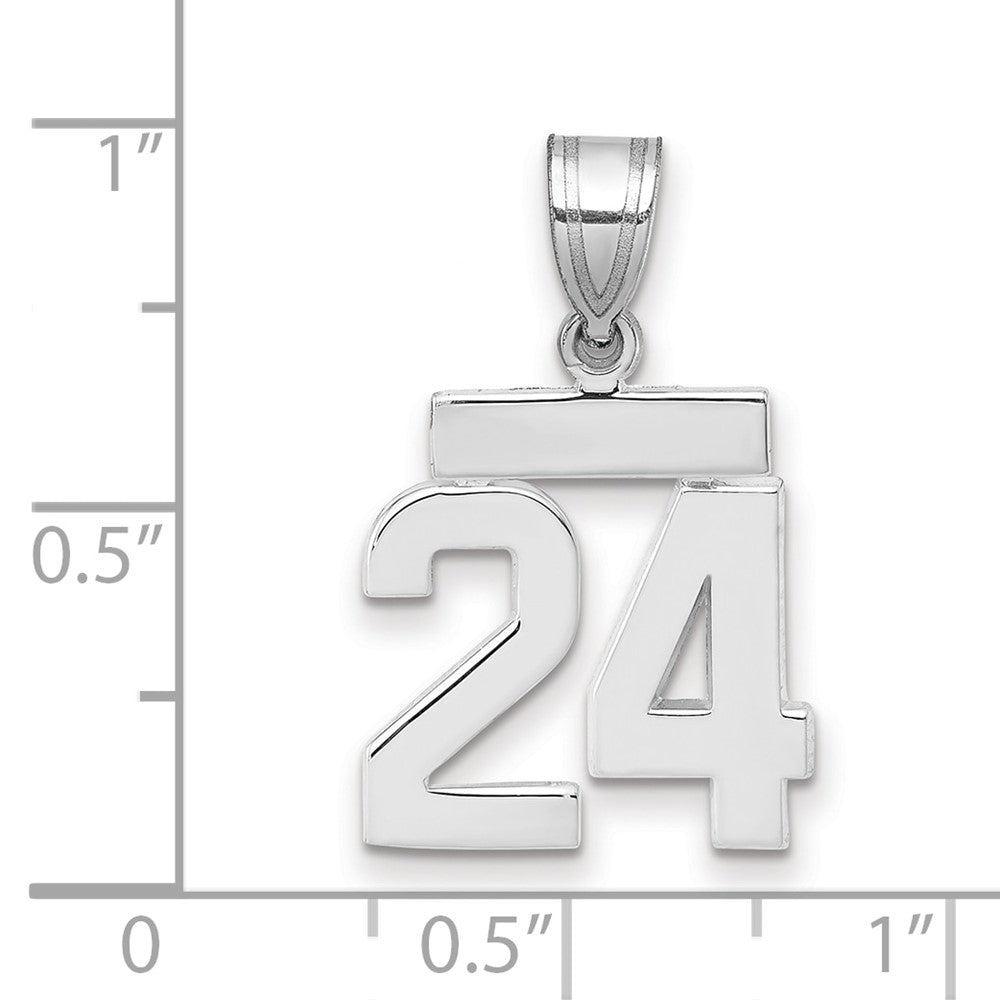 14kw Small Polished Number 24 Charm