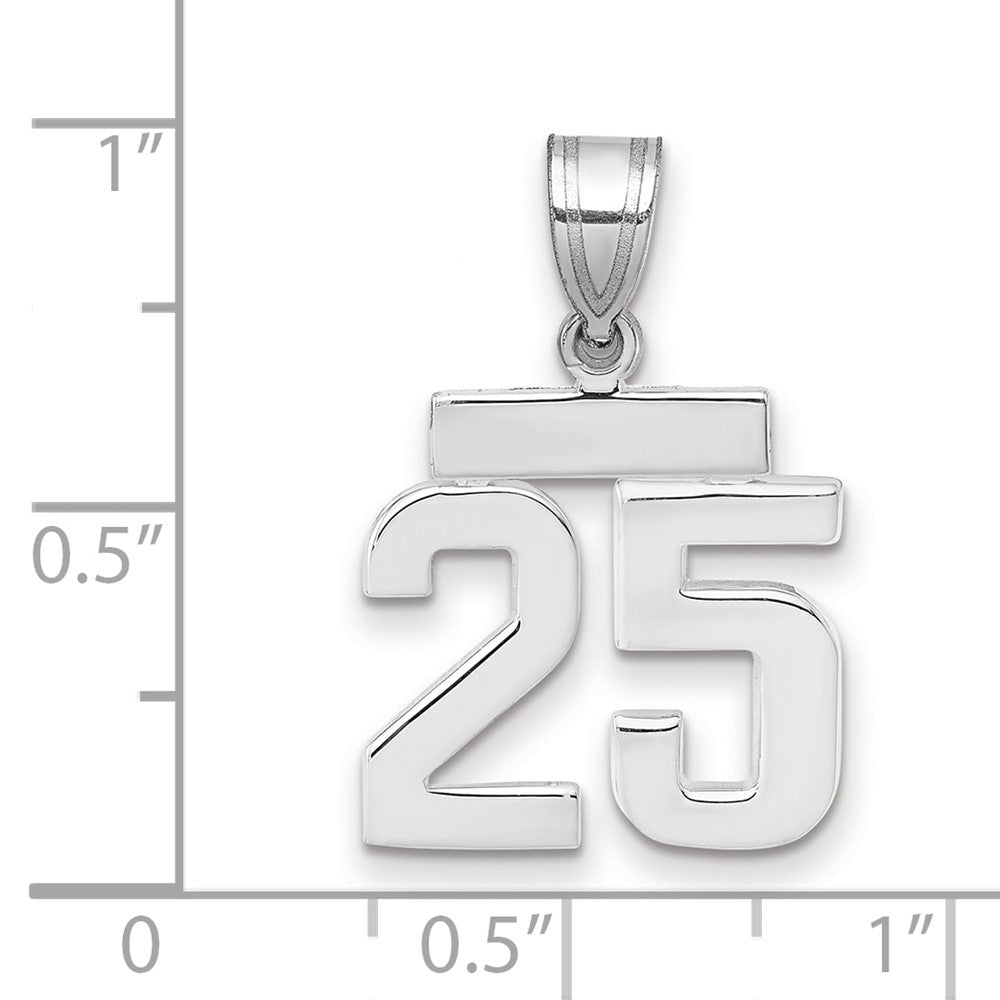 14kw Small Polished Number 25 Charm