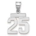 14kw Small Polished Number 25 Charm