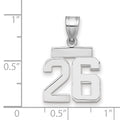 14kw Small Polished Number 26 Charm