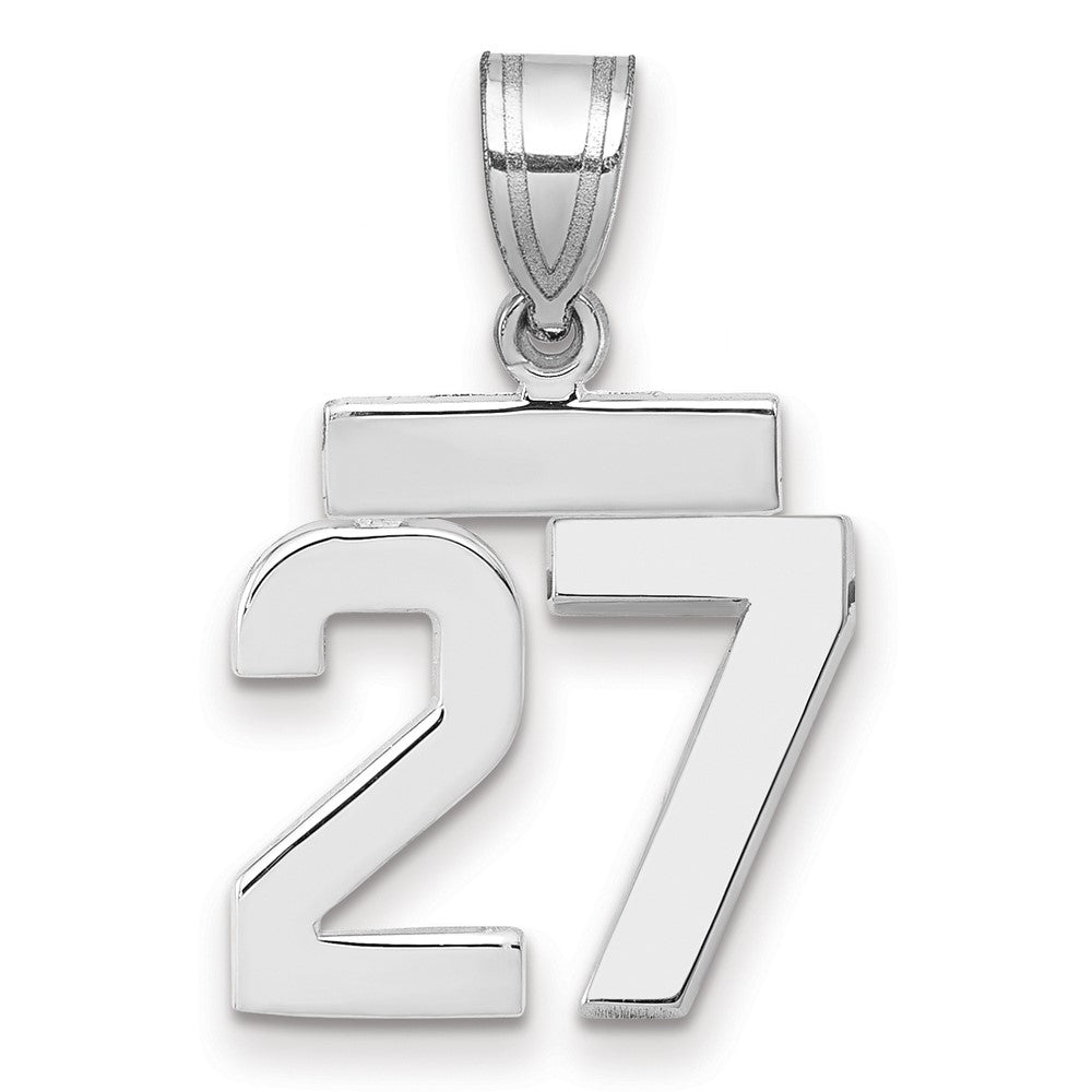 14kw Small Polished Number 27 Charm