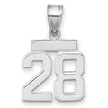 14kw Small Polished Number 28 Charm