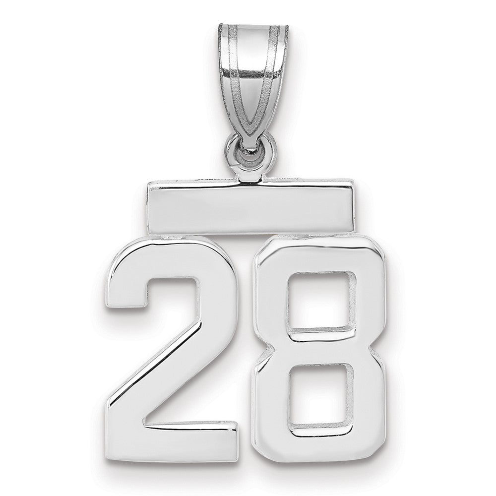 14kw Small Polished Number 28 Charm