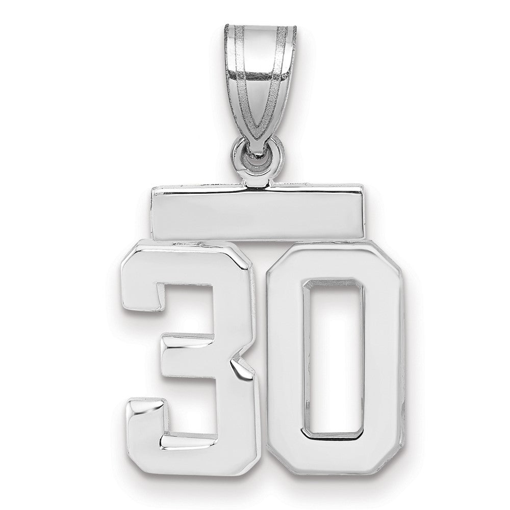 14kw Small Polished Number 30 Charm