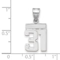 14kw Small Polished Number 31 Charm