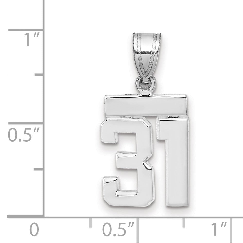 14kw Small Polished Number 31 Charm