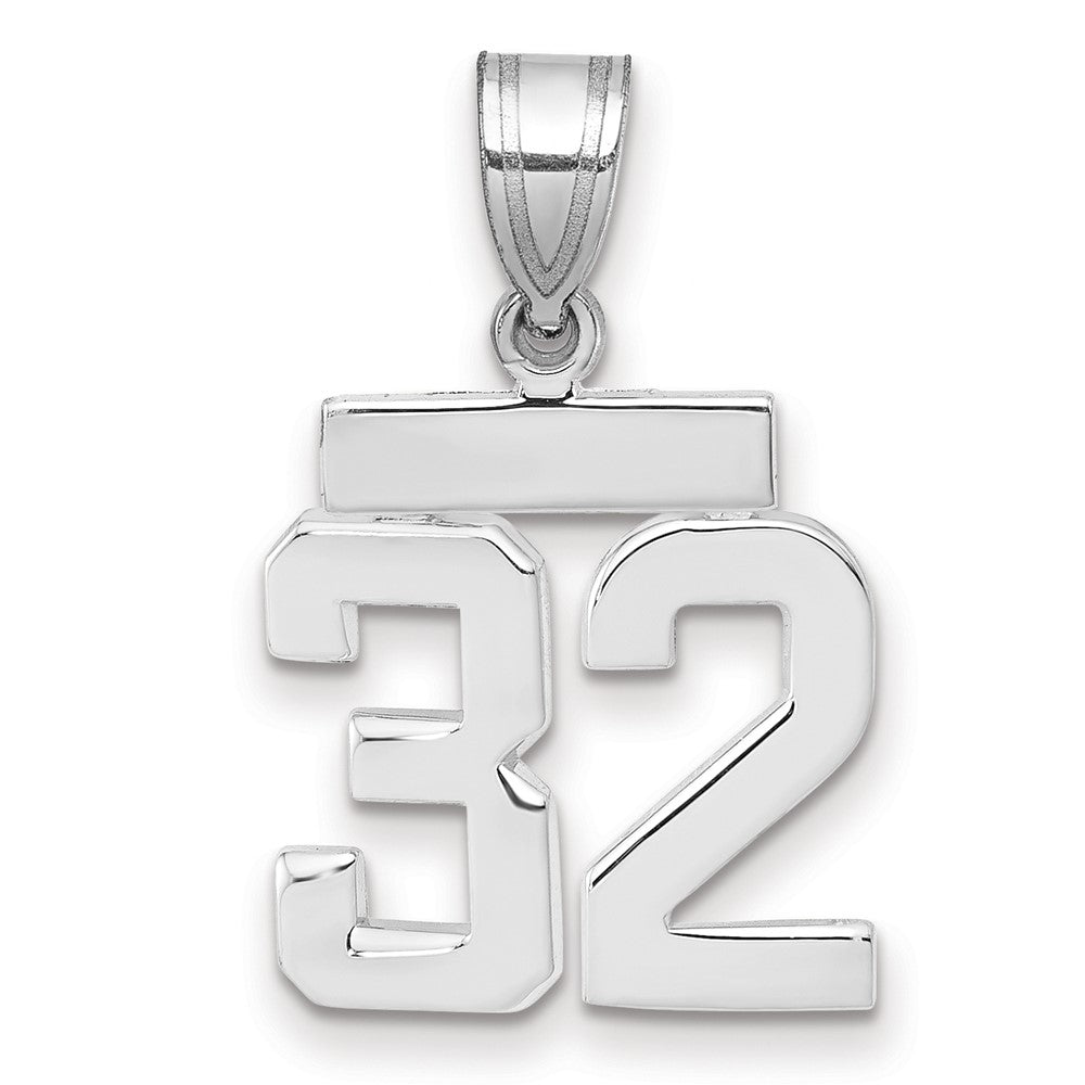 14kw Small Polished Number 32 Charm