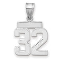 14kw Small Polished Number 32 Charm