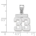 14kw Small Polished Number 33 Charm