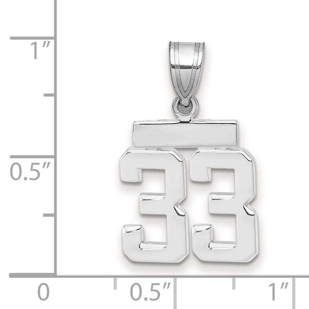 14kw Small Polished Number 33 Charm