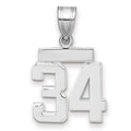 14kw Small Polished Number 34 Charm