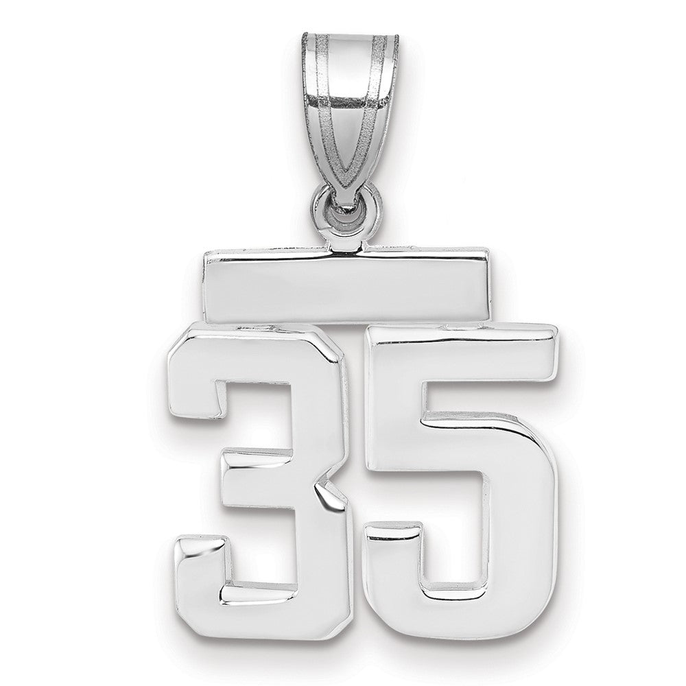 14kw Small Polished Number 35 Charm