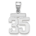 14kw Small Polished Number 35 Charm