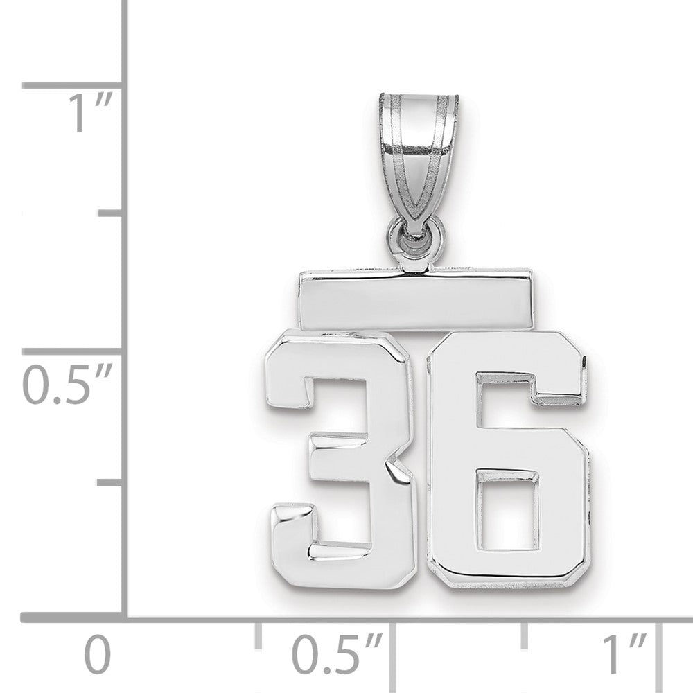 14kw Small Polished Number 36 Charm