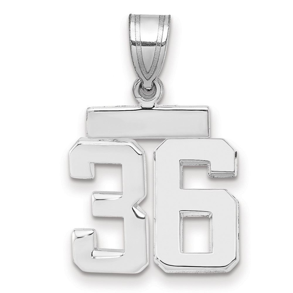 14kw Small Polished Number 36 Charm