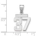 14kw Small Polished Number 37 Charm