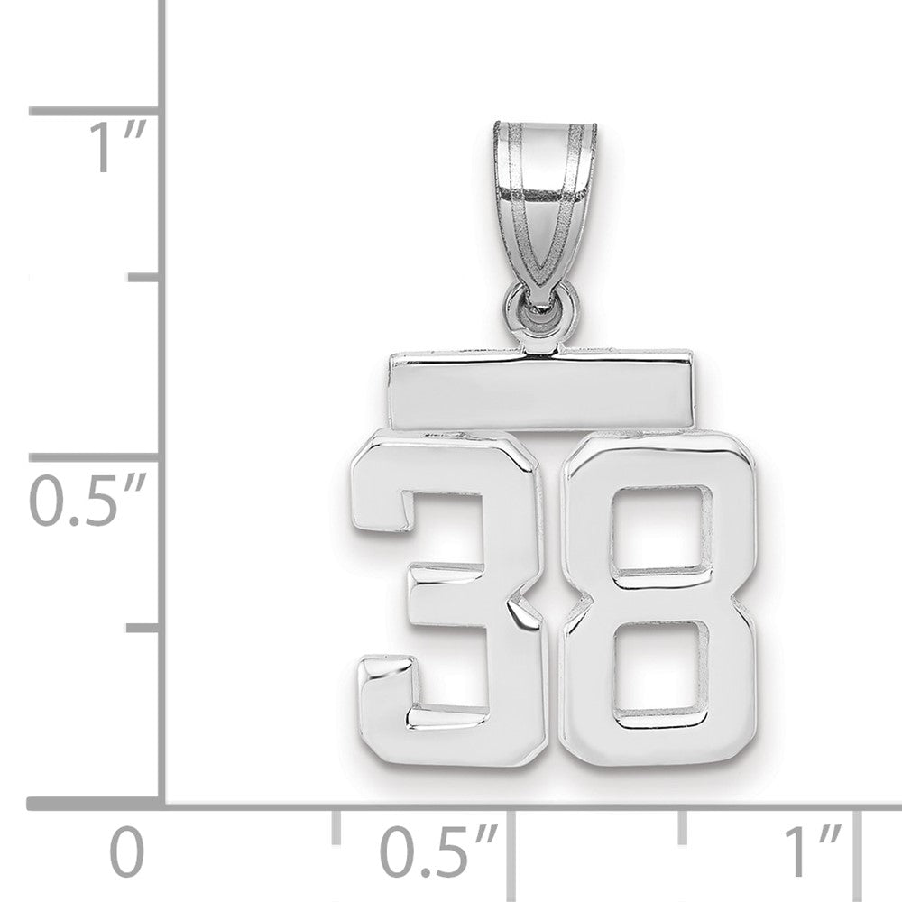 14kw Small Polished Number 38 Charm