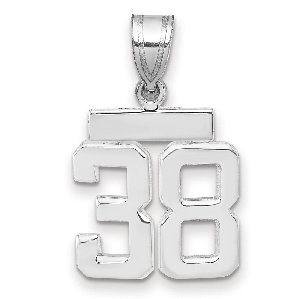 14kw Small Polished Number 38 Charm