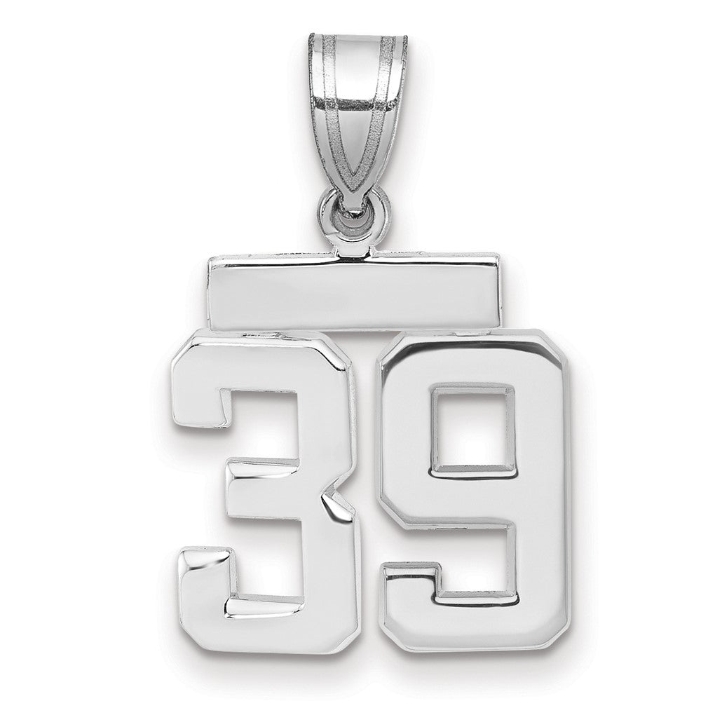 14kw Small Polished Number 39 Charm