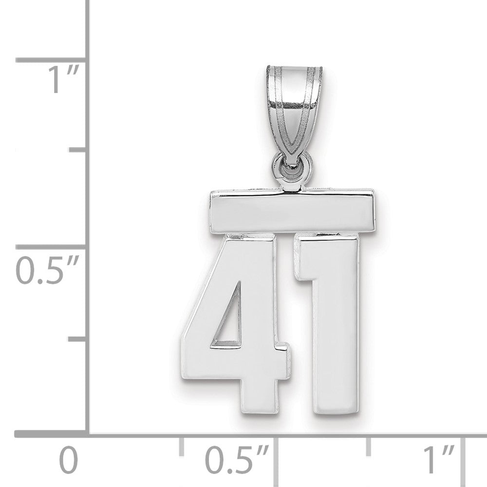14kw Small Polished Number 41 Charm
