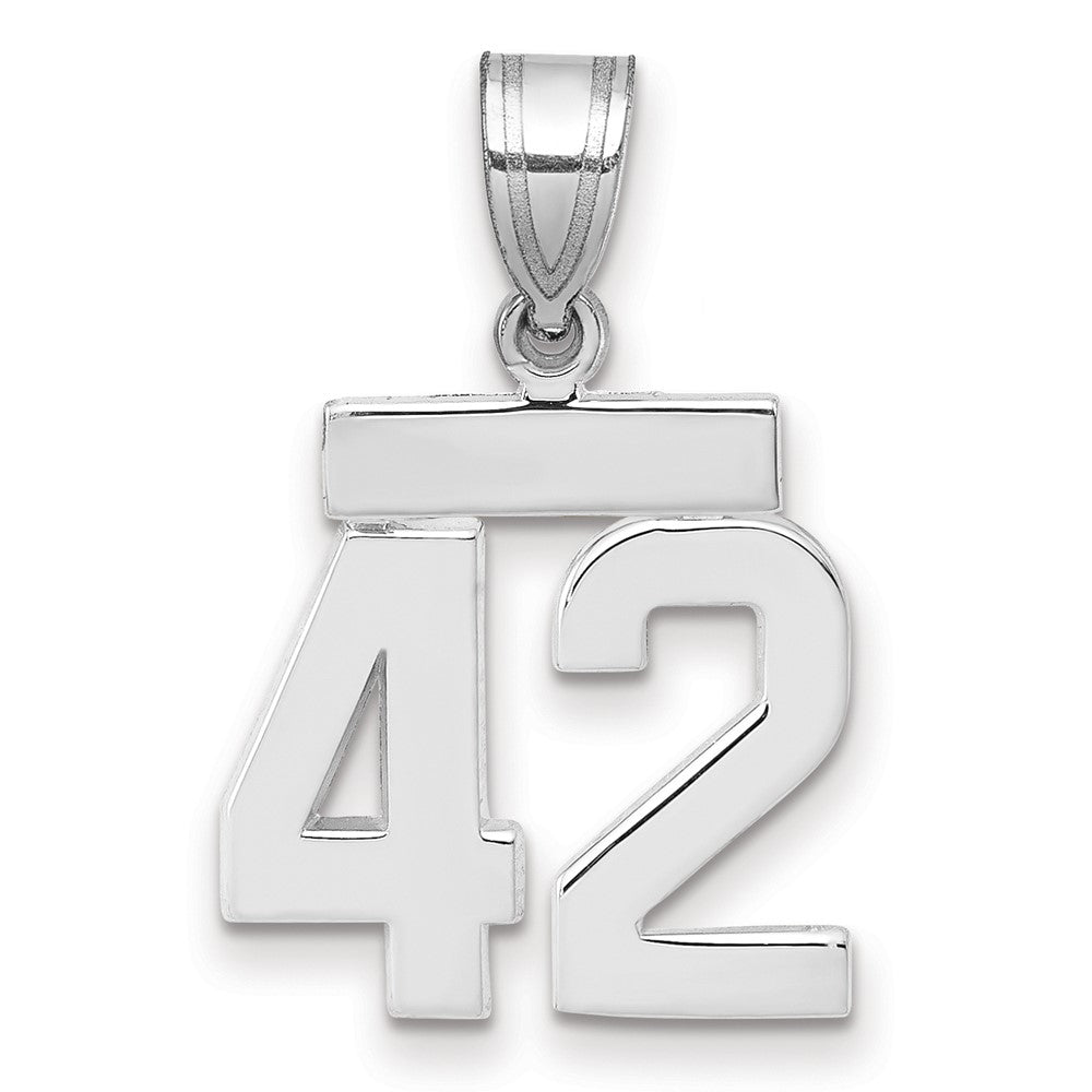 14kw Small Polished Number 42 Charm
