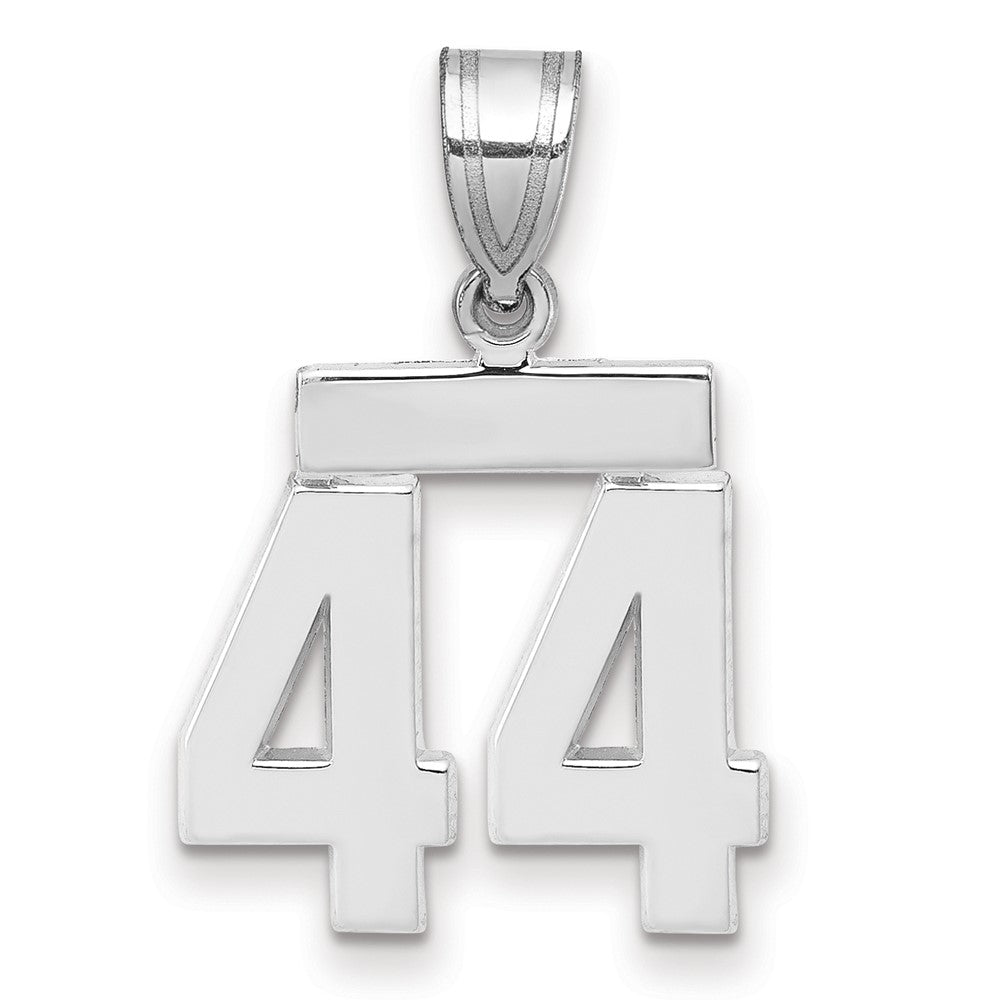 14kw Small Polished Number 44 Charm