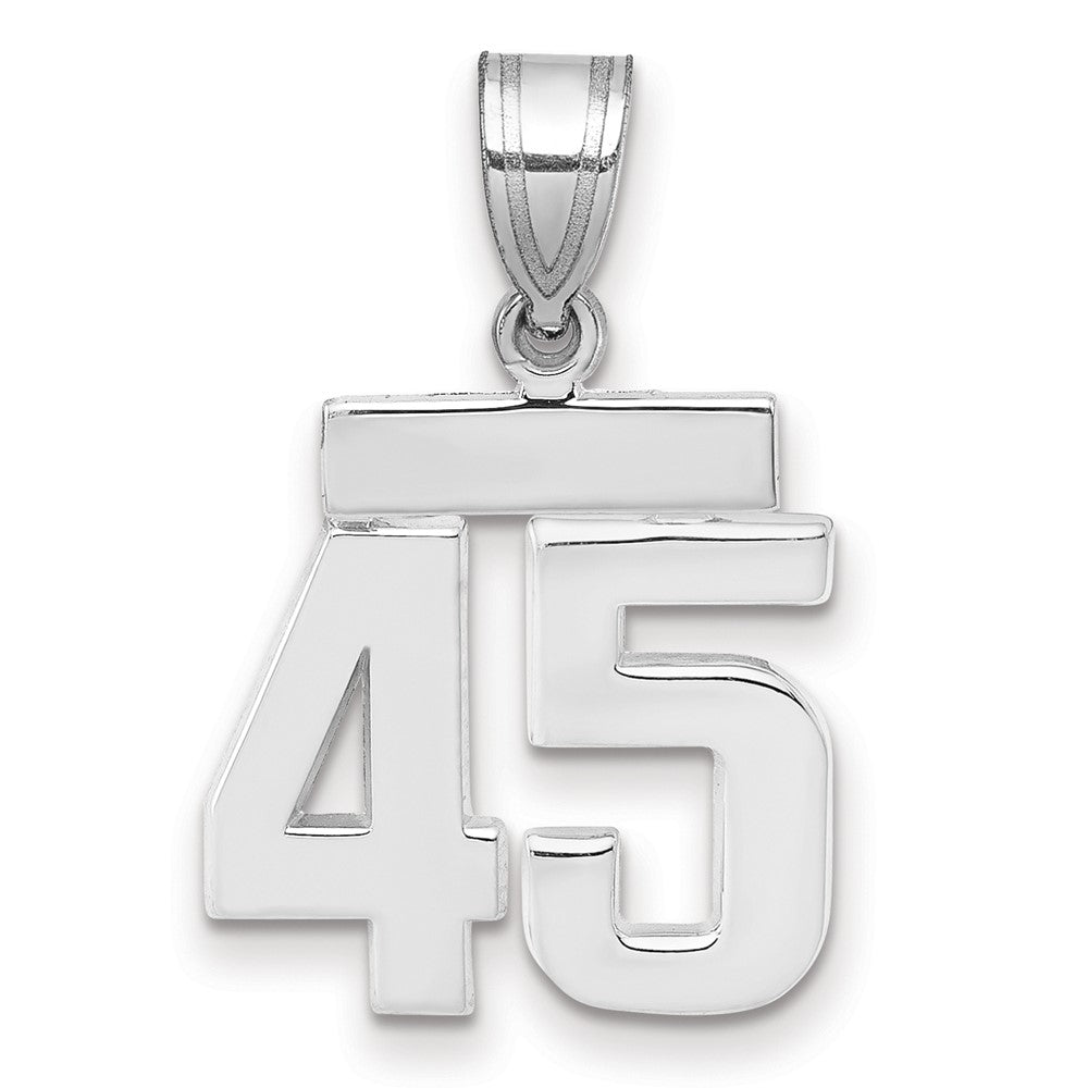 14kw Small Polished Number 45 Charm