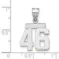 14kw Small Polished Number 46 Charm