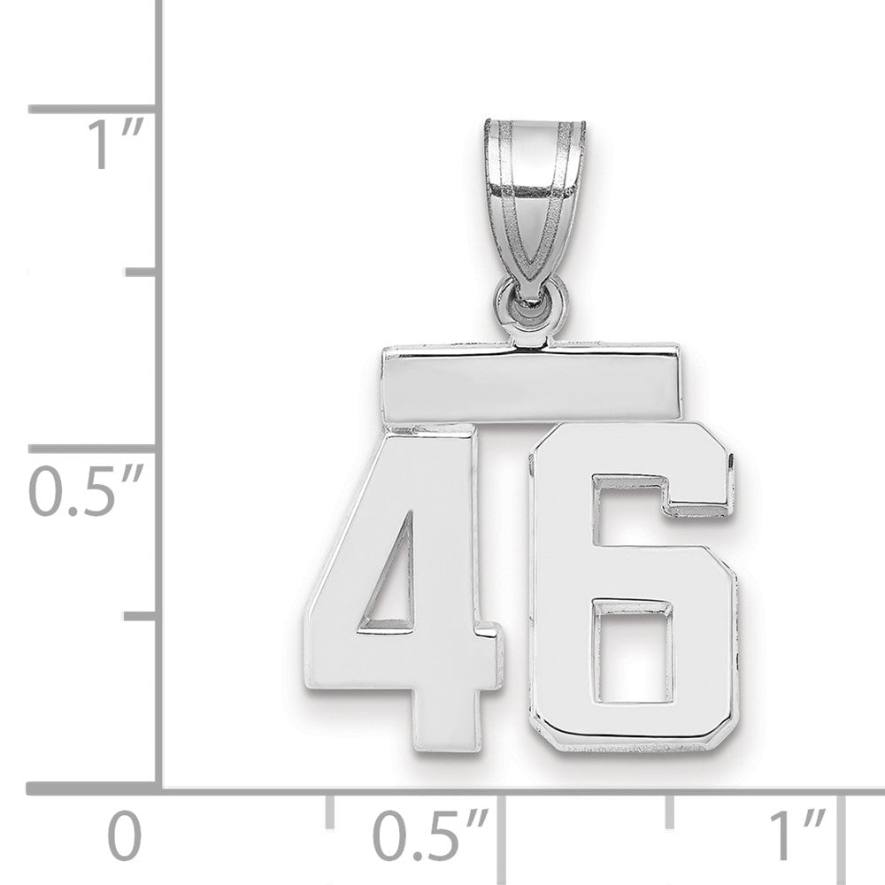 14kw Small Polished Number 46 Charm