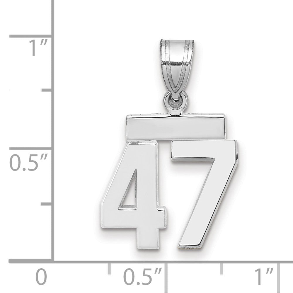 14kw Small Polished Number 47 Charm