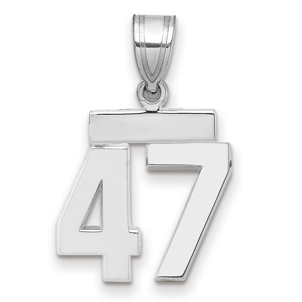14kw Small Polished Number 47 Charm