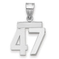 14kw Small Polished Number 47 Charm