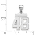 14kw Small Polished Number 48 Charm