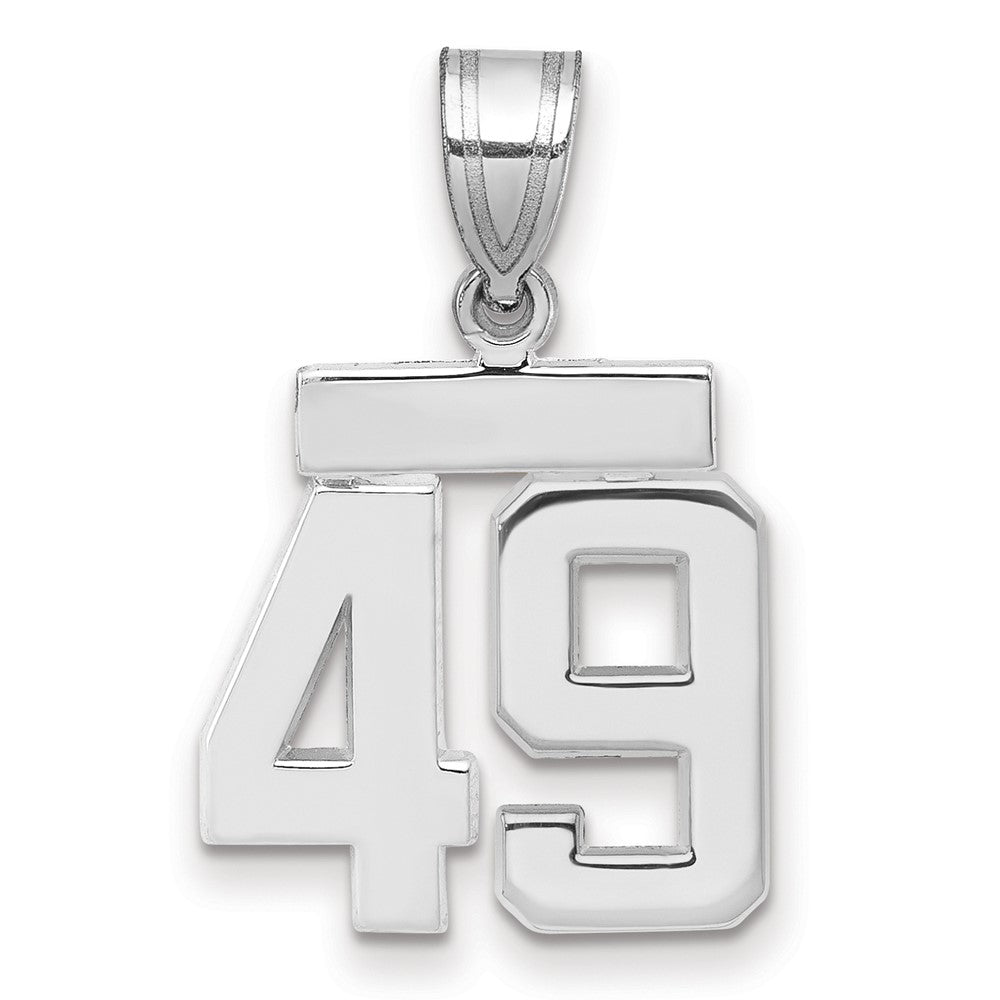 14kw Small Polished Number 49 Charm