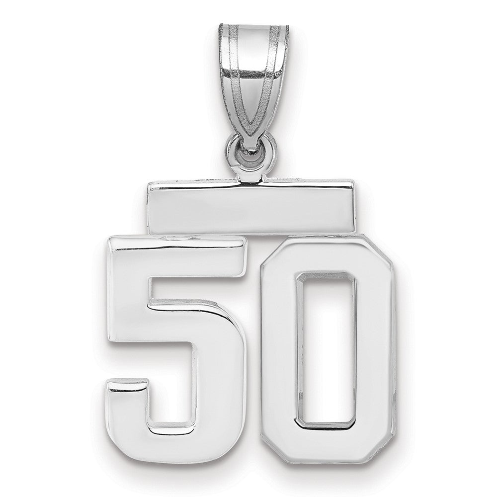 14kw Small Polished Number 50 Charm