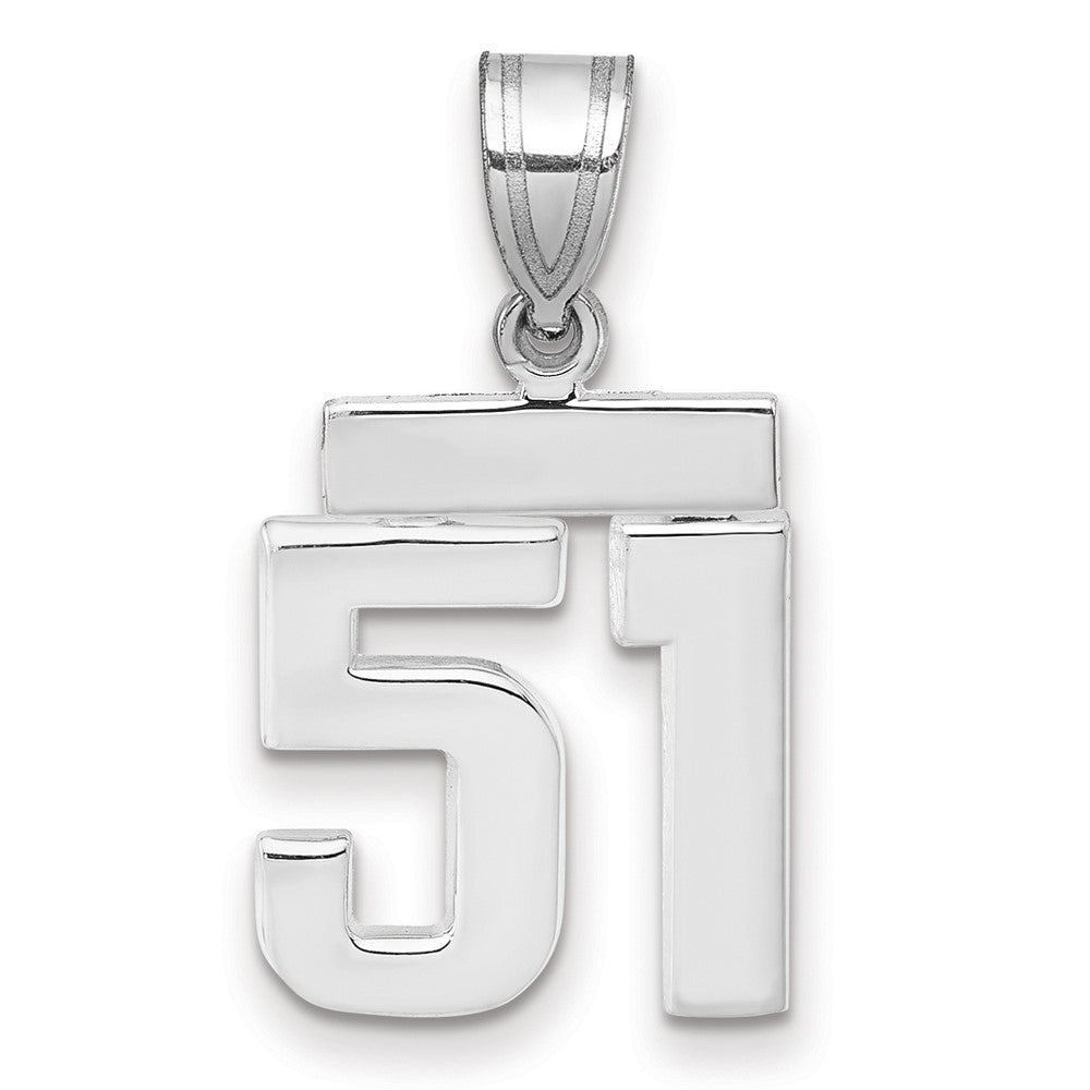 14kw Small Polished Number 51 Charm
