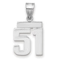 14kw Small Polished Number 51 Charm