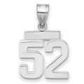 14kw Small Polished Number 52 Charm