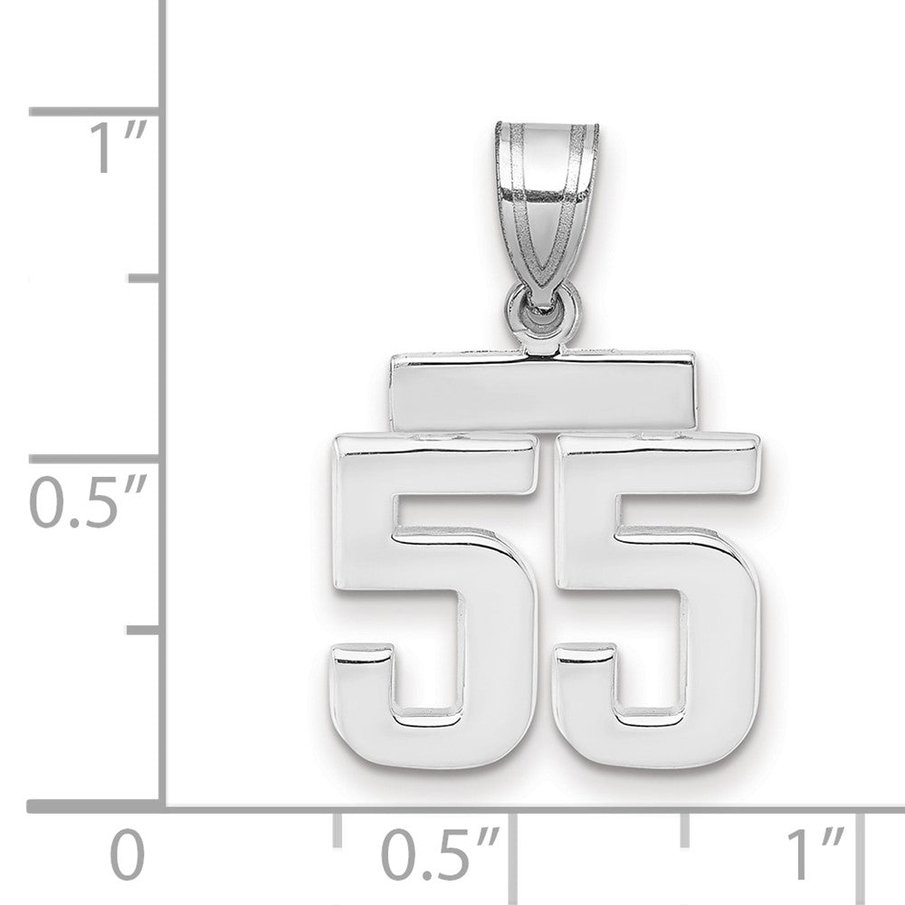 14kw Small Polished Number 55 Charm