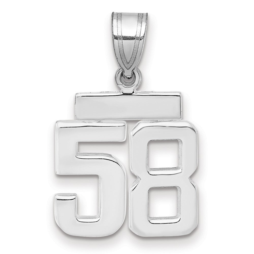 14kw Small Polished Number 58 Charm